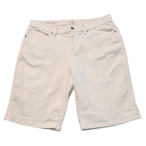 Liz Claiborne White Classic Fit Denim Jean Shorts Women's 10 Petite